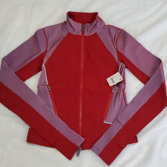Free People Movement Hardio Cardio Track Jacket Womens Size XS Red Full Zip NEW - Picture 5 of 16